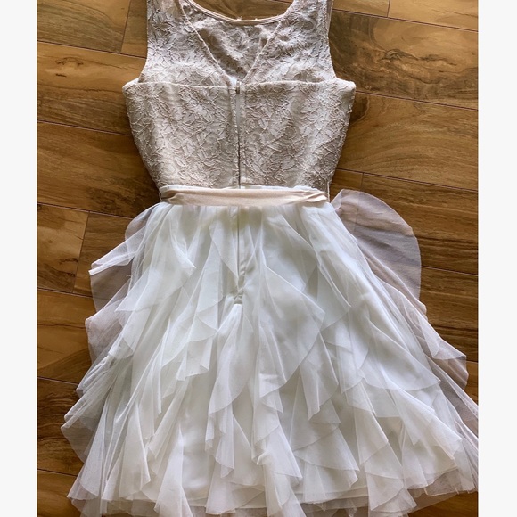 Blush and white lace and tulle short dress - Picture 2 of 4